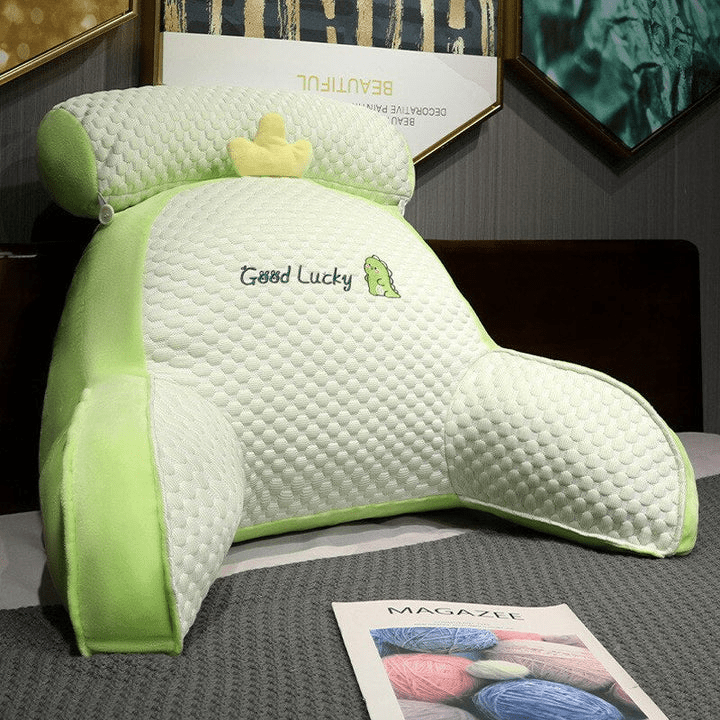 Reading Pillow with Cooling Cover – Ergonomic Backrest Dinosaur
