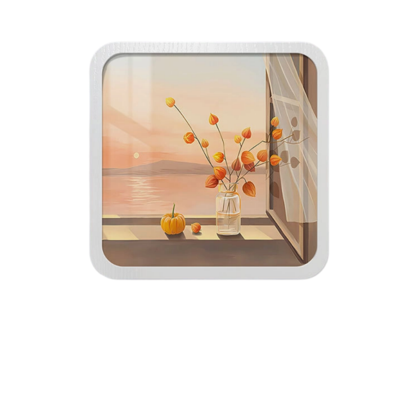 Wall-Mounted Storage Box with Sunset Artwork Style G