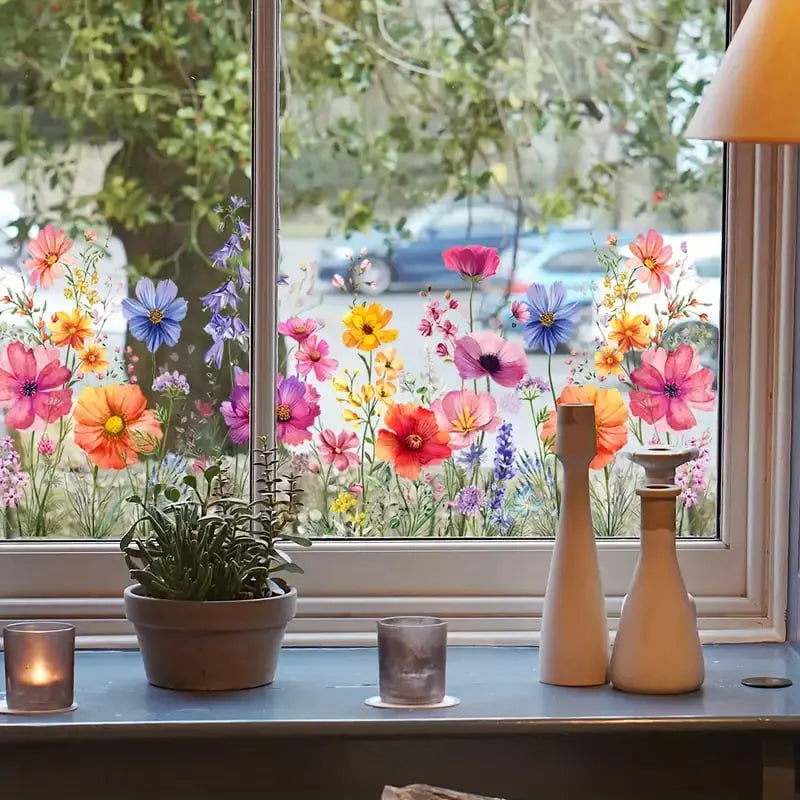 Floral Window Decals – Colorful Flower Stickers
