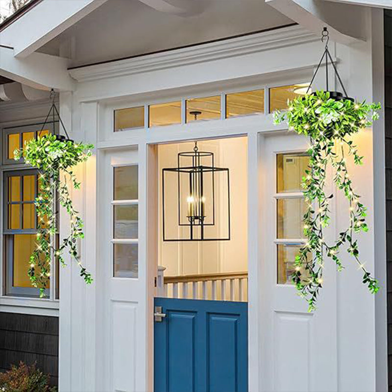 Solar Ivy Hanging Planter with LED Lights