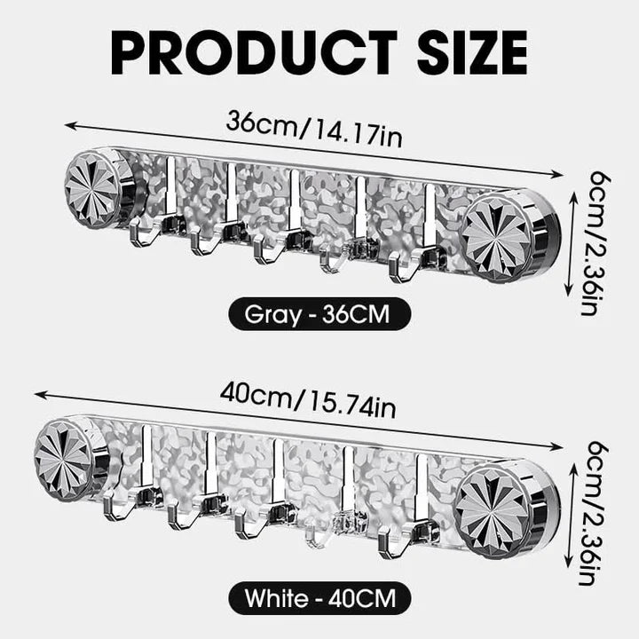 Self-Adhesive Wall Hook Rack with Foldable Hooks – No Drilling