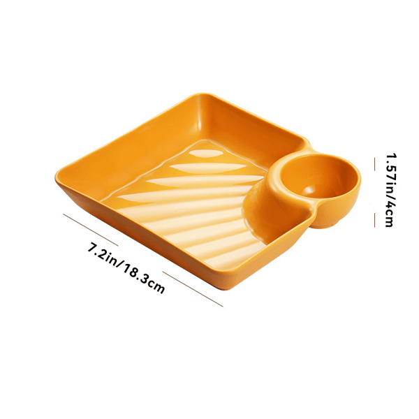 Dip Plate with Integrated Sauce Compartment – No More Mess