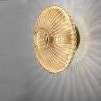 Glass Wall Sconce with Ribbed Design