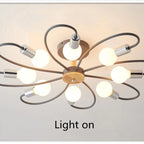 Modern Metal Ceiling Light with Curved Arms