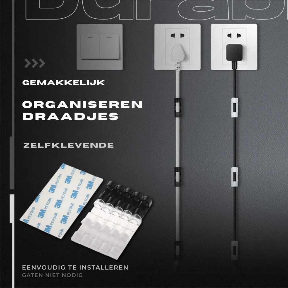 Cable Organizer Clips with Adhesive Backing