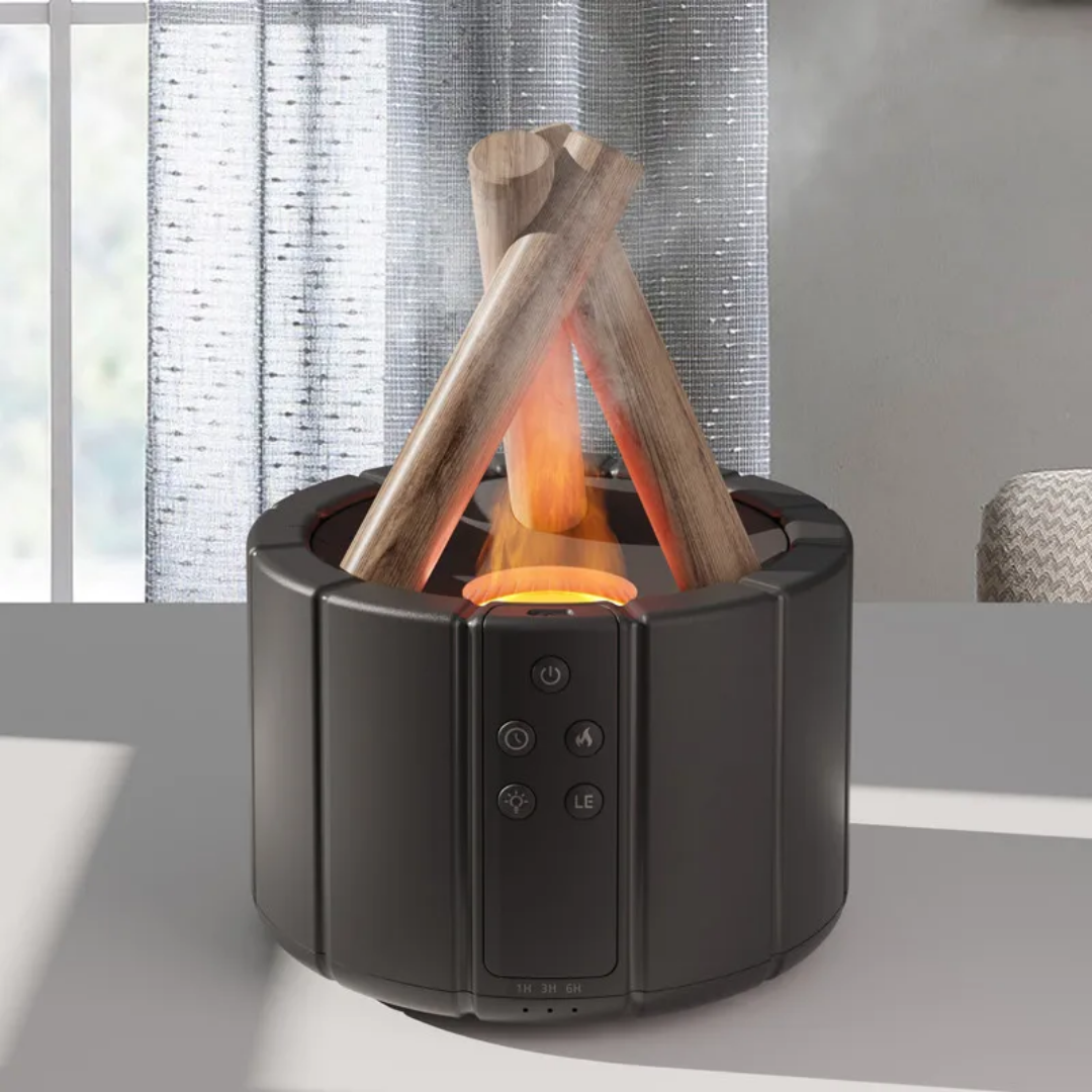 Flame Effect Humidifier with Remote Control Black
