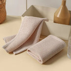 Honeycomb Cotton Kitchen Towels – Ultra Absorbent Cream Color 13"x13"