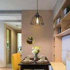Industrial Cage Pendant Light with Black Iron Frame 1 Light 9W