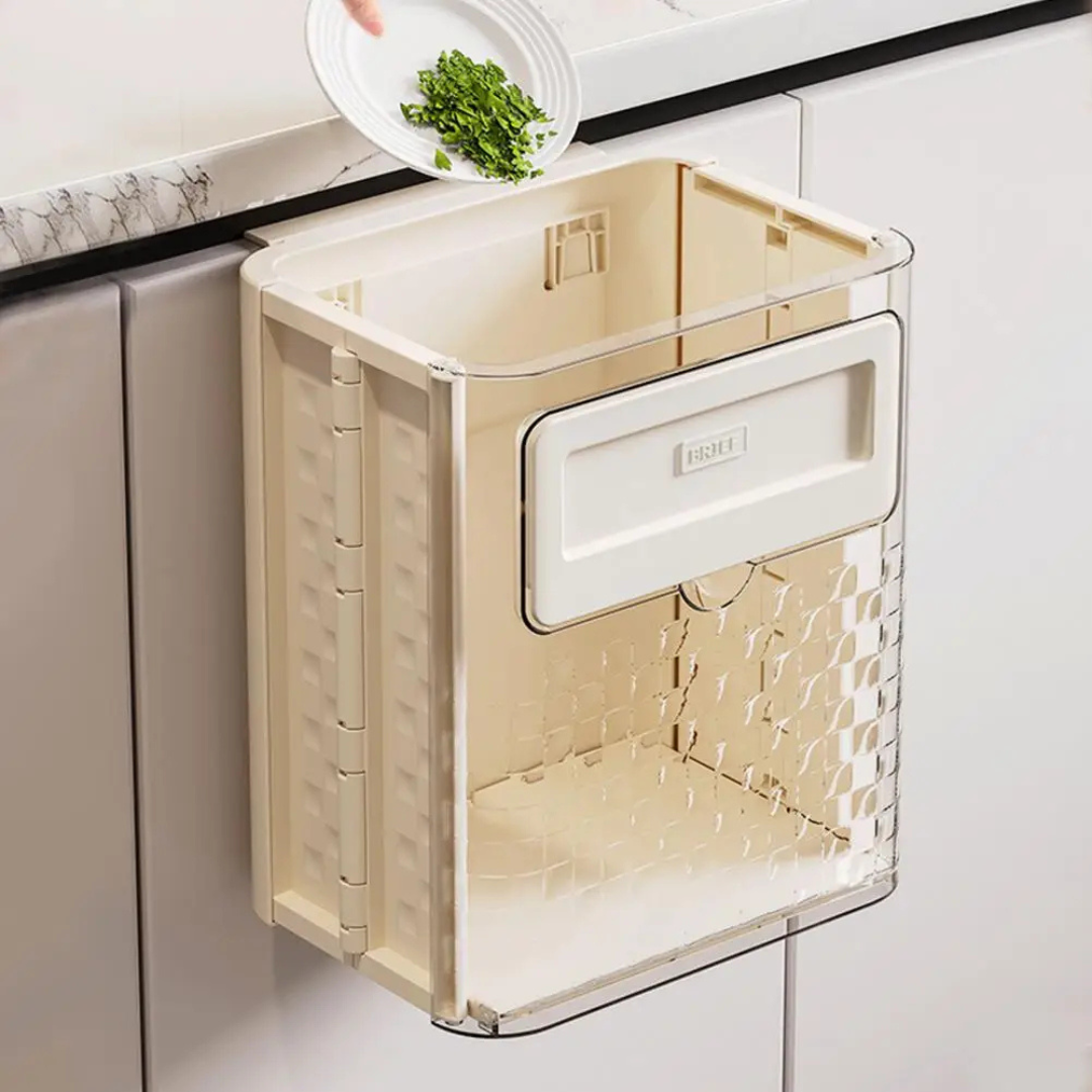 Hanging Trash Bin for Kitchen Cabinets Beige