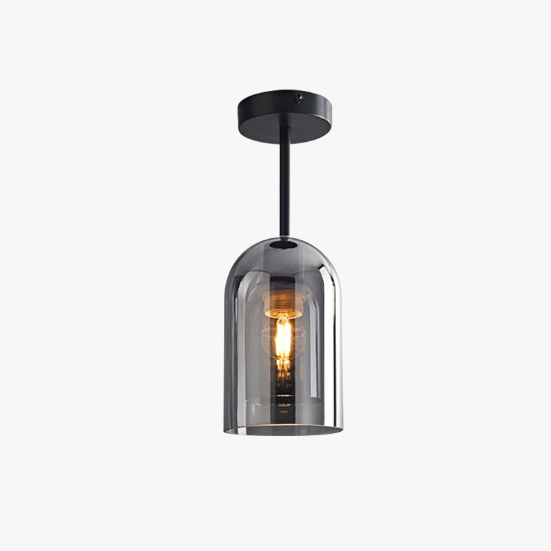 Modern Glass Pendant Light with Copper Finish