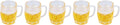 Mini Beer Mug Decorations with Foam Effect - Set of 12