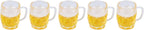 Mini Beer Mug Decorations with Foam Effect - Set of 12