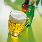 Tempered Glass Beer Mug with Classic Dimple Design