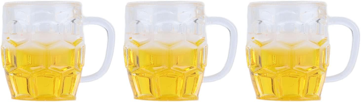 Mini Beer Mug Decorations with Foam Effect - Set of 12