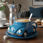 Vintage Car Ceramic Mug – 3D Auto Design Coffee Cup Blue