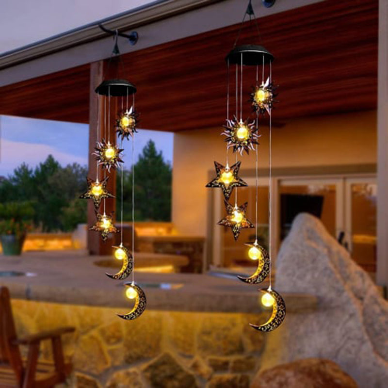 Solar Hanging Light with Celestial Design