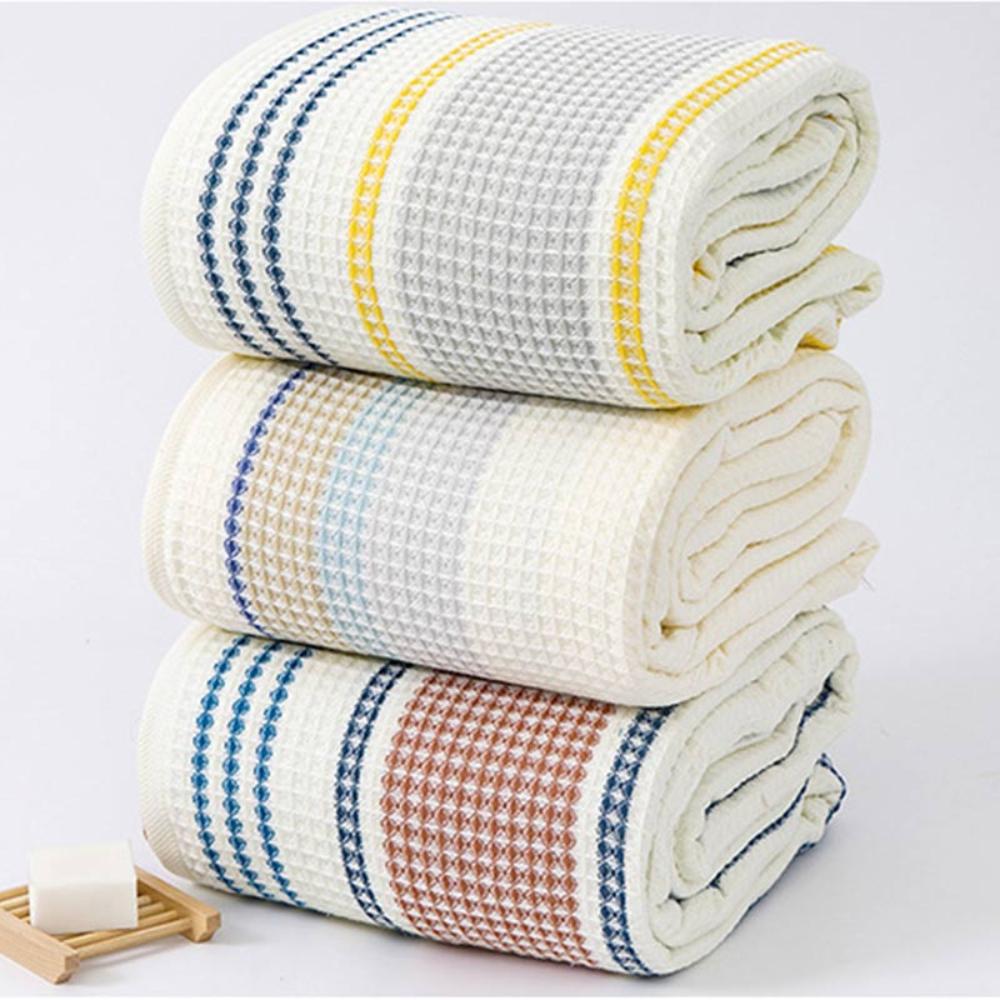 Cotton Bath Towel with Honeycomb Weave
