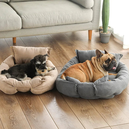 3-in-1 Pet Bed – Sofa, Mat, or Sleeping Cave Brown