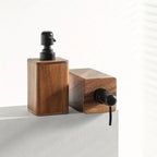 Walnut Soap Dispenser with Black Pump