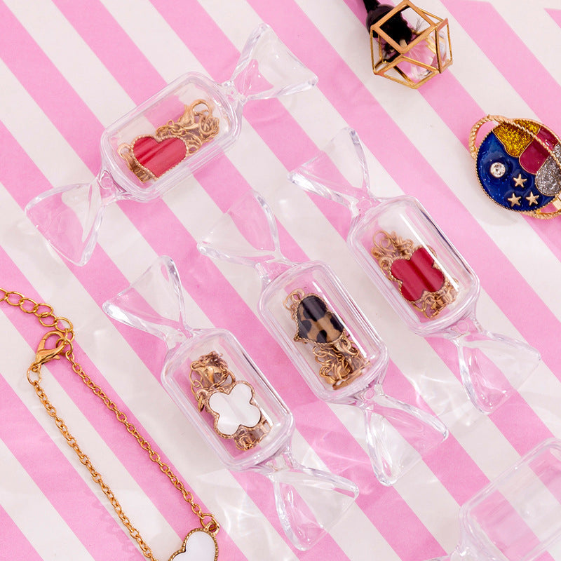 Clear Candy-Shaped Jewelry Storage Boxes - Set of 10