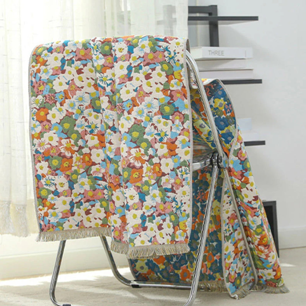 Floral Reversible Bath Towel with Colorful Print