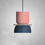 Scandinavian LED Pendant Light – Modern Two-Tone Design Small (Pink and Blue)