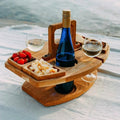 Bamboo Wine & Cheese Board with Bottle Holder