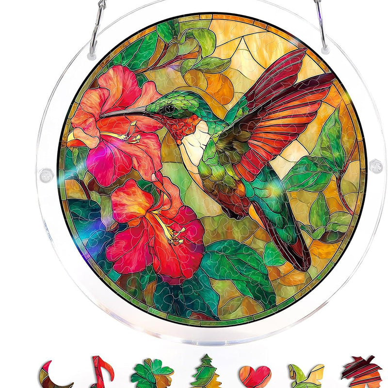 Acrylic Window Catcher with Stained Glass Design