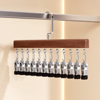 Rotating Multi-Hook Closet Organizer with 360° Swivel Dark walnut 12 clips