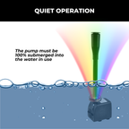 Submersible Fountain Pump with 12 LED Lights