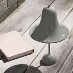 Rechargeable LED Bell Table Lamp with Touch Dimmer Gray