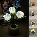 Tulip LED Table Lamp in Ceramic Pot – Warm Decorative Light