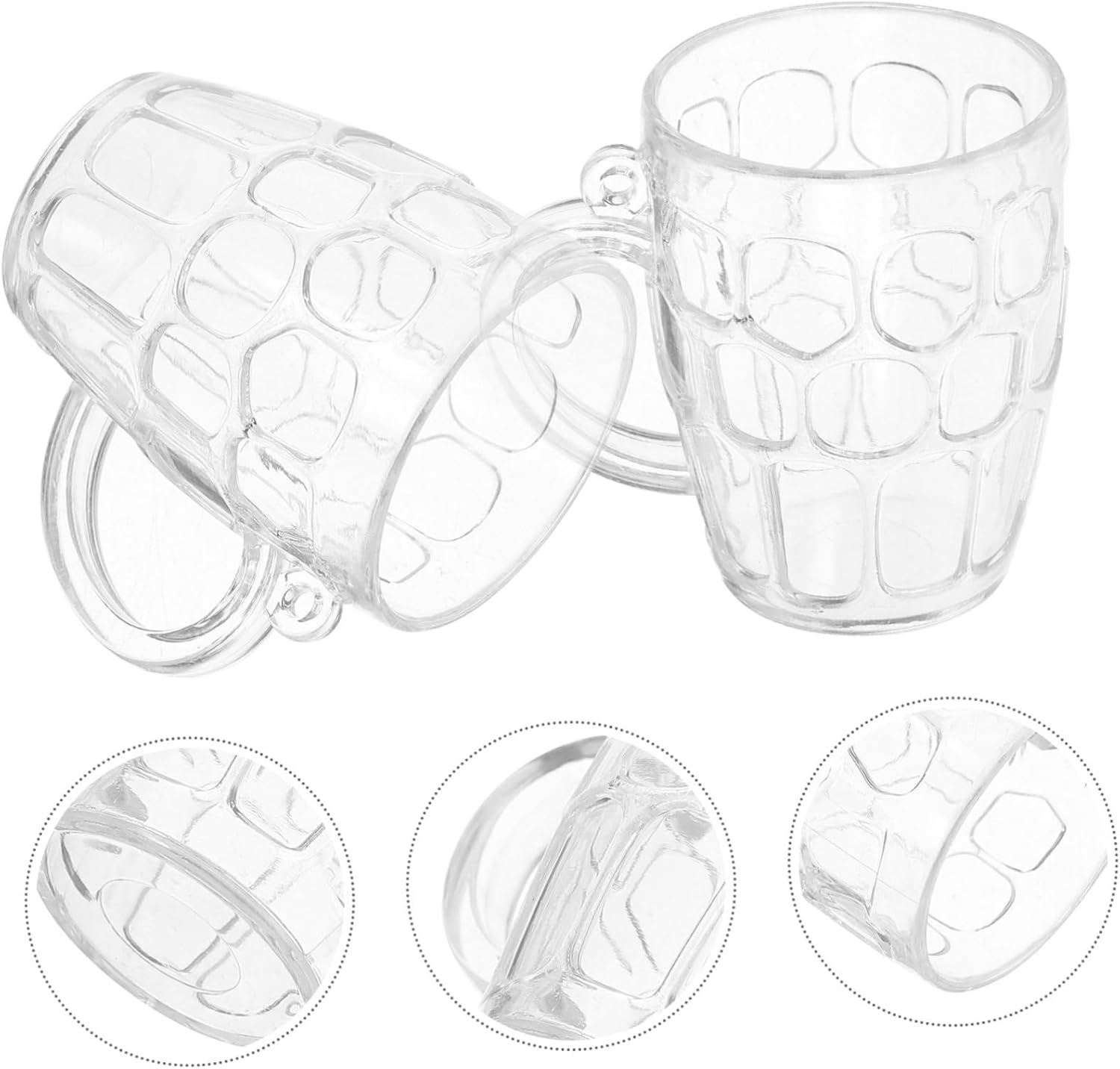 Mini Beer Mug Shot GlassesClear Plastic Steins - 50 pieces