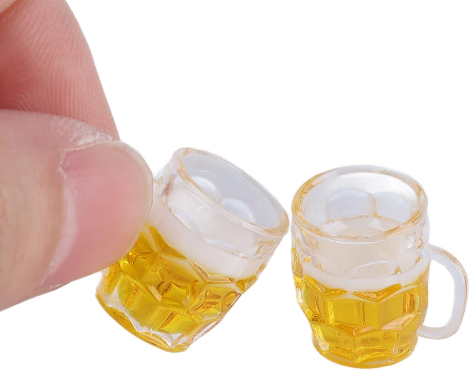 Mini Beer Mug Decorations with Foam Effect - Set of 12