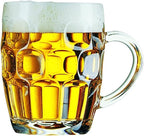 Tempered Glass Beer Mug with Classic Dimple Design