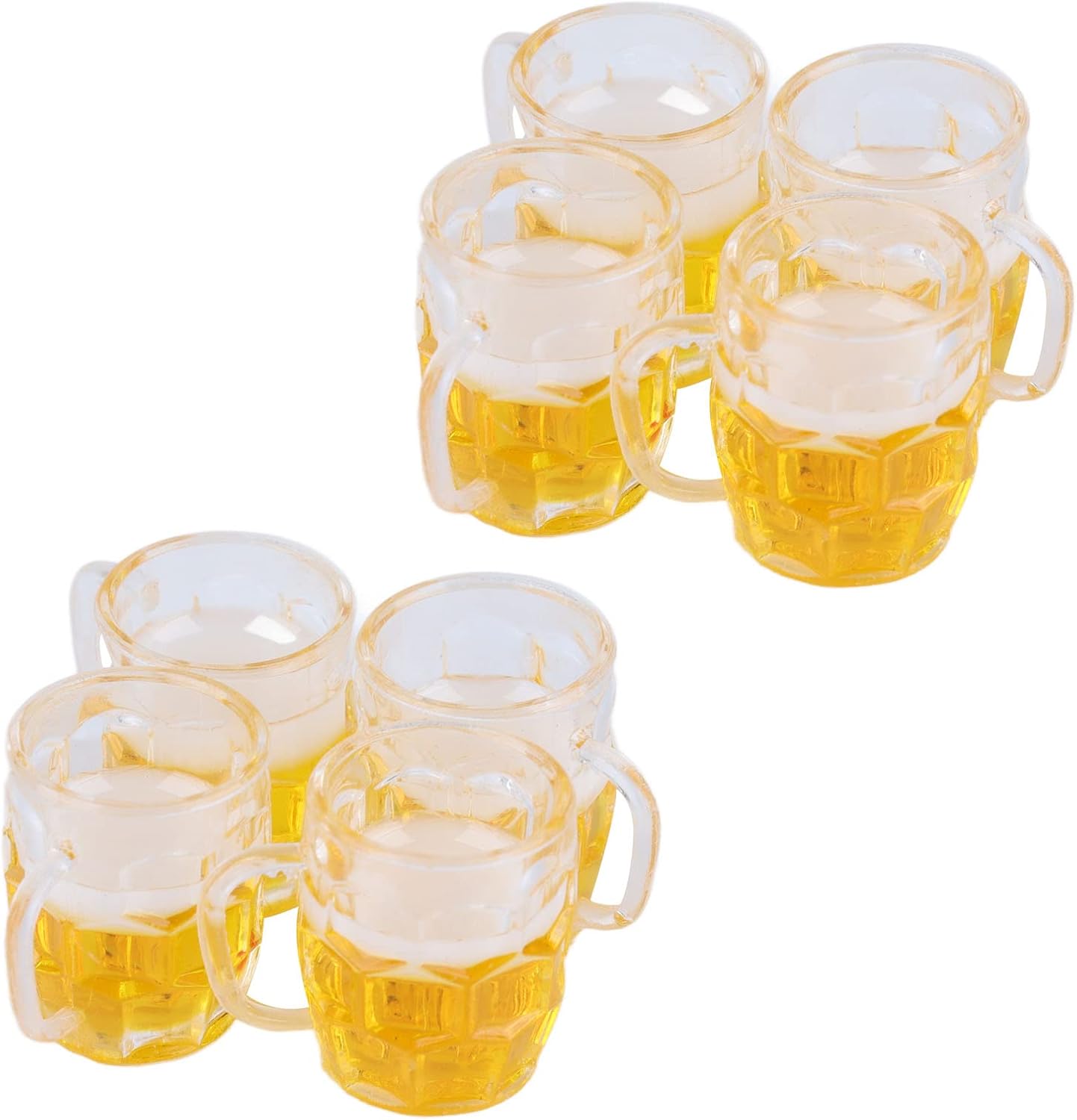 Mini Beer Mug Decorations with Foam Effect - Set of 12