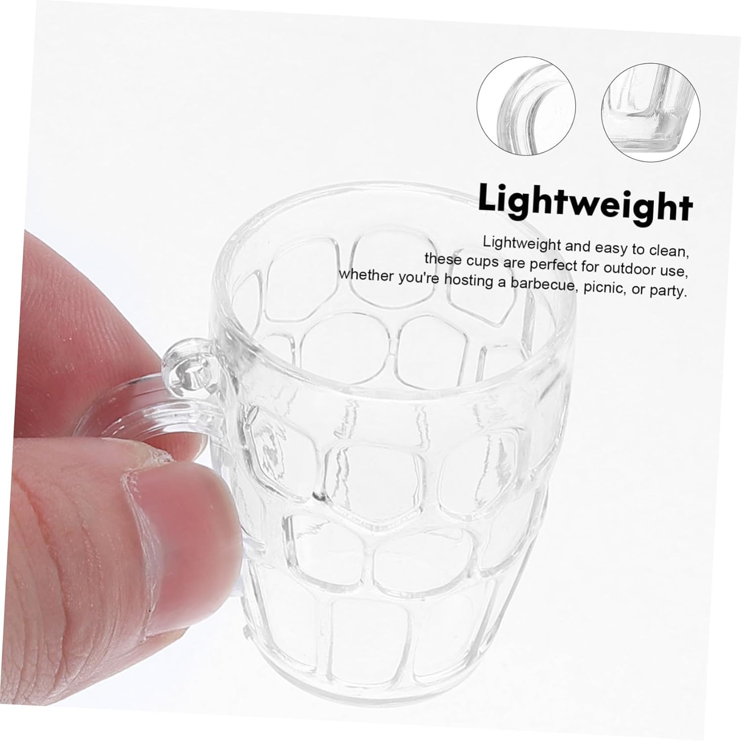 Mini Beer Mug Shot GlassesClear Plastic Steins - 50 pieces
