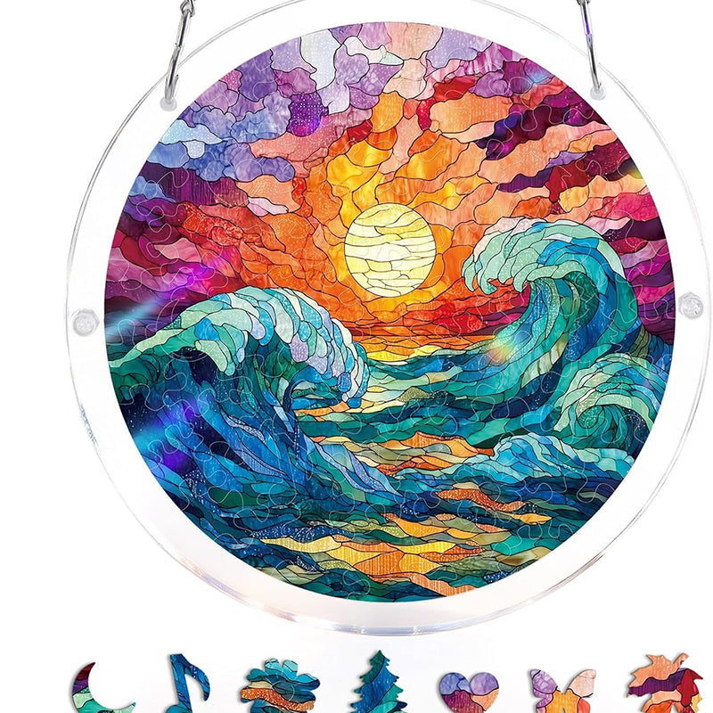 Acrylic Window Catcher with Stained Glass Design