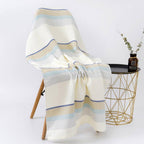 Cotton Bath Towel with Honeycomb Weave Gray & Yellow