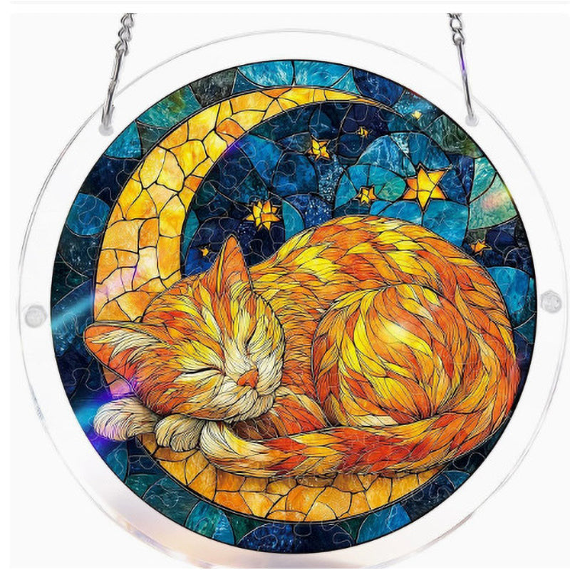 Acrylic Window Catcher with Stained Glass Design