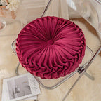 Round Velvet Floor Pillow – Soft Decorative Cushion Burgundy