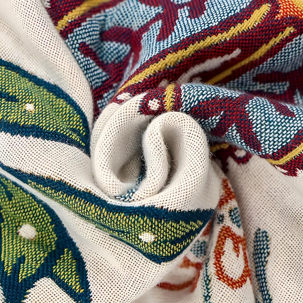 Reversible Cotton Bath Towel with Floral Print