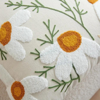 Embroidered Floral Pillow Cover – Nature-Inspired Design