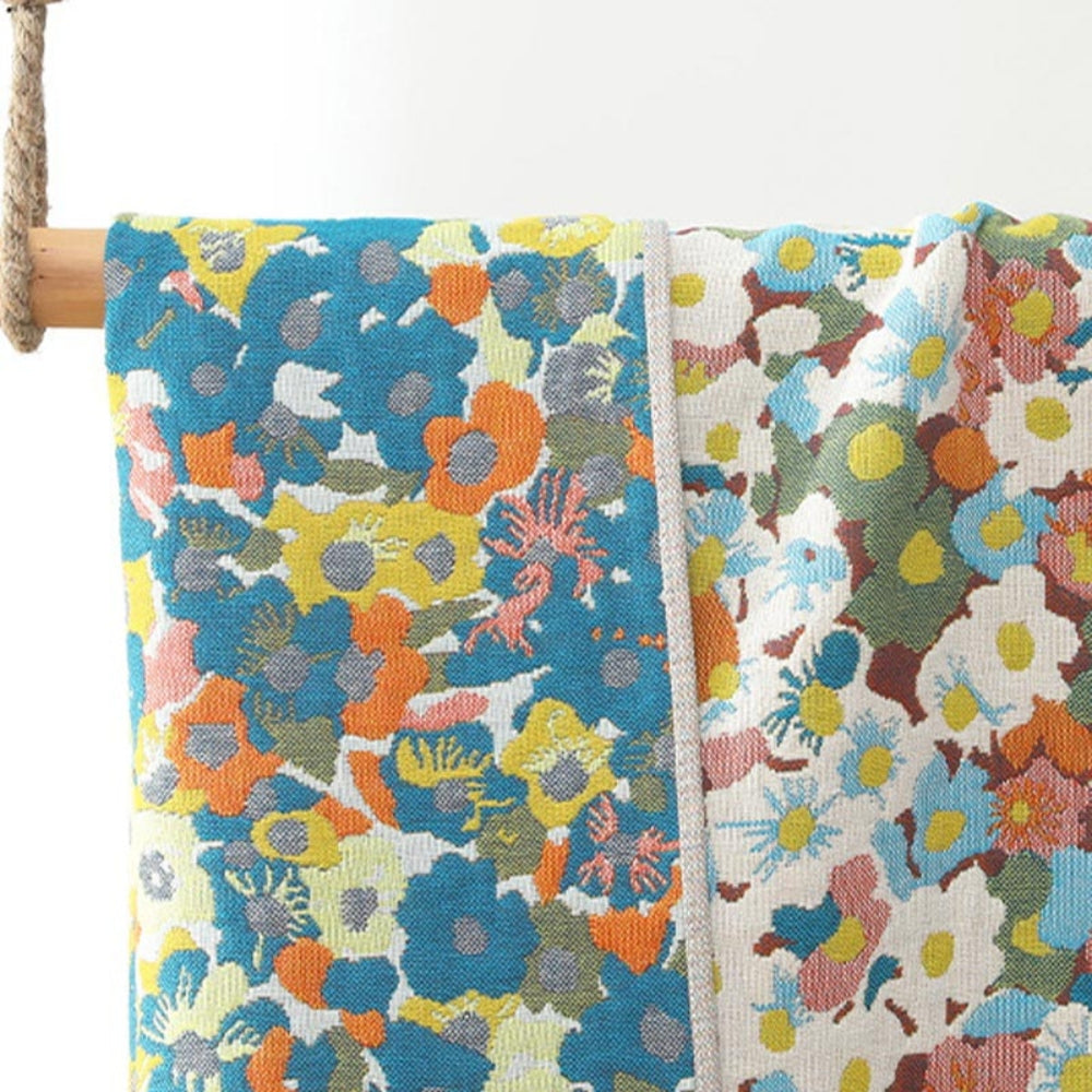 Floral Reversible Bath Towel with Colorful Print