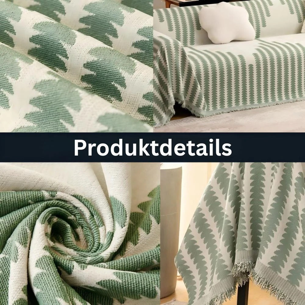 Cotton Chenille Sofa Throw with Non-Slip Design