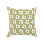 Floral Decorative Pillow Cover with Textured Embroidery Green