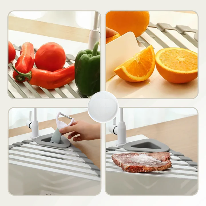 Triangular Corner Sink Organizer with Direct Drain