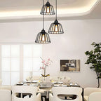 Industrial Cage Pendant Light with Black Iron Frame 3 Lights 5W