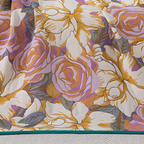 Cotton Bath Towel with Rose Pattern
