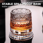 Crystal Whiskey Glass with 360° Rotating Base